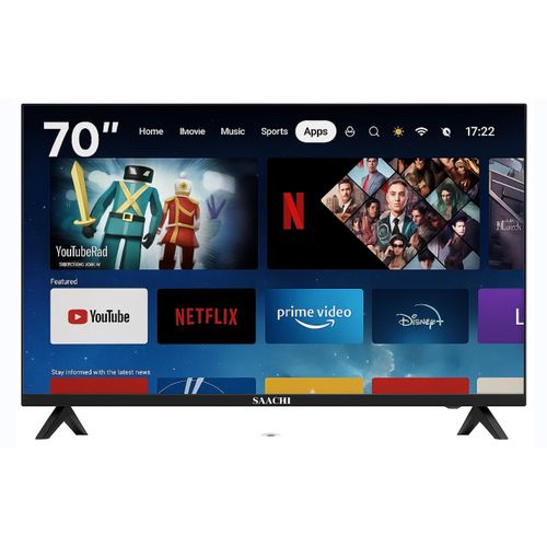 70 Inch 4K Ultra HD Smart LED 70DVBT2 LED Tv -  Black (2YR WRNTY)